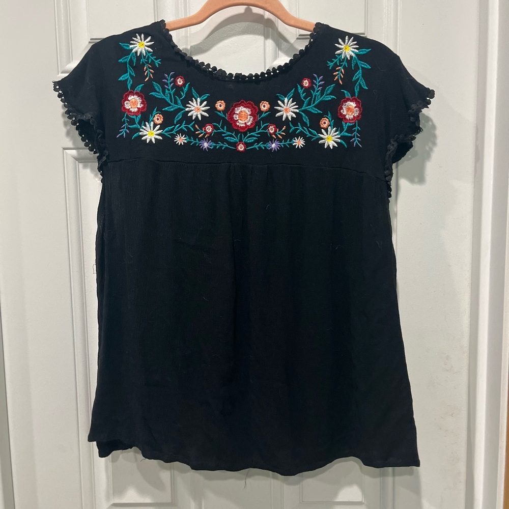 High neck floral blouse